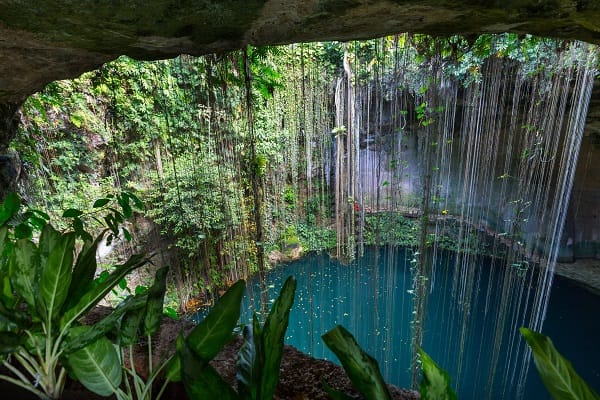 Unusual natural tropical  landscapes - Ik-Kil Cenote,  Mexico